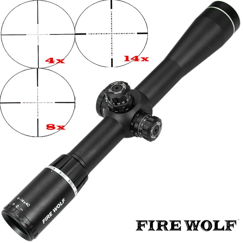 

FIRE WOLF 4-14X40 Optics Riflescope Side Parallax Tactical Hunting Scopes Rifle Scope Mounts For Airsoft Sniper Rifle