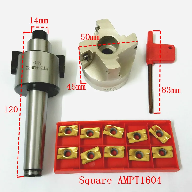US $42.12 4 Flutes Mt2 400r Face End Mill Cutter 50mm 10pcs Apmt1604 Carbide Inserts With Wrench For Milling Tool