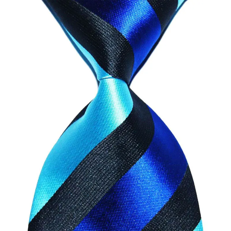 Подарок для мужчин галстук шелковый галстук в полоску 10 см ширина модные жаккардовые Тканые строгая Деловая одежда костюм Свадебная вечеринка Рождество - Цвет: Королевский синий