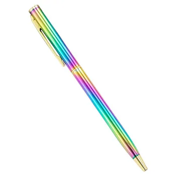 

1 Piece / Set Of Luxury Creative Exquisite Ball Pen Color Seven Gradient Metal Ball Pen Office Stationery School Student Gift