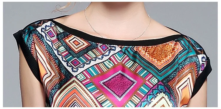 Moda 2018 mujeres elegante vestido de fiesta estampado Floral geométrico Slash cuello falso satén seda lateral Split Midi vestido Ropa Verano Mujer Moda 2018 mujeres elegante vestido de fiesta estampado Floral geométrico Slash cuello falso satén seda lateral Split Midi vestido Ropa Verano Mujer