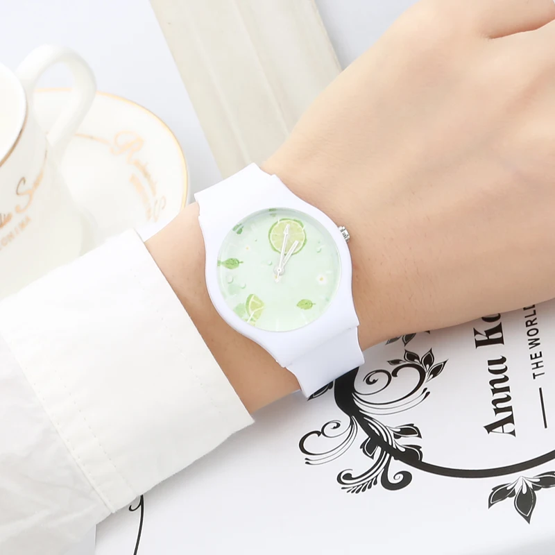 Новые брендовые модные милые Harajuku Lemon Mini женские детские часы водонепроницаемые