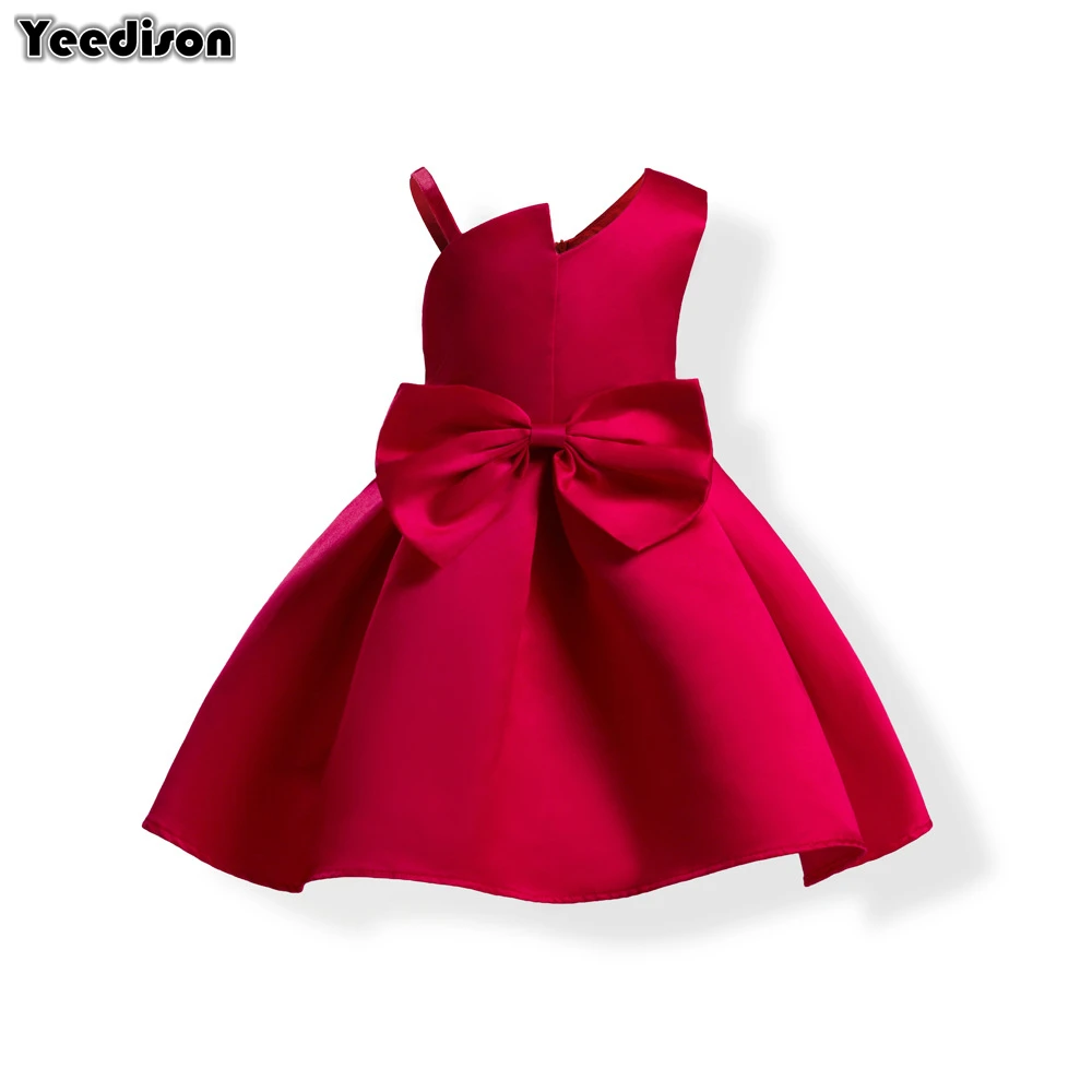 Yeedison Cute Kids Dresses For Girls Summer Bow Little Girls Party Dress Princess 2018 Sleeveless Children Dress Girl Costume  (1)
