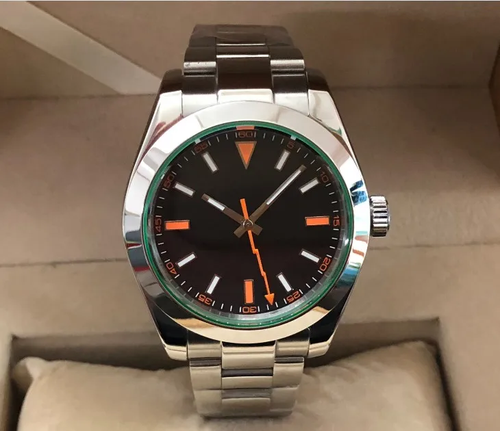 

40MM PARNIS black dial Automatic Self-Wind movement Sapphire Crystal men's watch luminous Mechanical Wristwatches 381sk