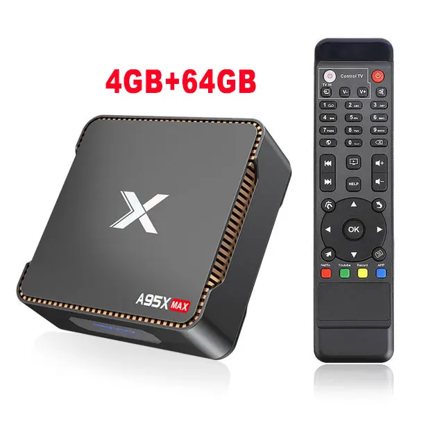 Запись видео Android tv Box A95X MAX X2 4 Гб 64 Гб Amlogic S905X2 2,4G& 5G Wifi BT 4,2 1000M 4K HD Smart tv Box телеприставка - Цвет: 4GB  64GB