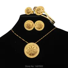 Лидер продаж Эфиопский Свадебные украшения Sets18k золотое покрытие покрытием Свадебная Ювелирная благородный комплекты украшений для женщин