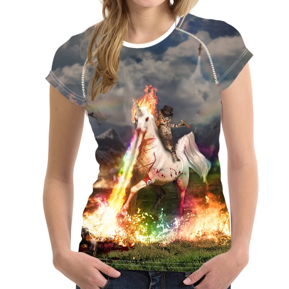 Cute Cat Riding Llama Unicorn Tees Short Sleeve Denim Hat Male Cute Cat Riding Llama Unicorn Tees Short Sleeve Denim Hat Male