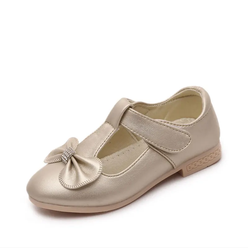 

White Pink Kids Flower Little Girl Children Dress Princess Leather Shoes For Girls School England Dance Party And Wedding Shoes