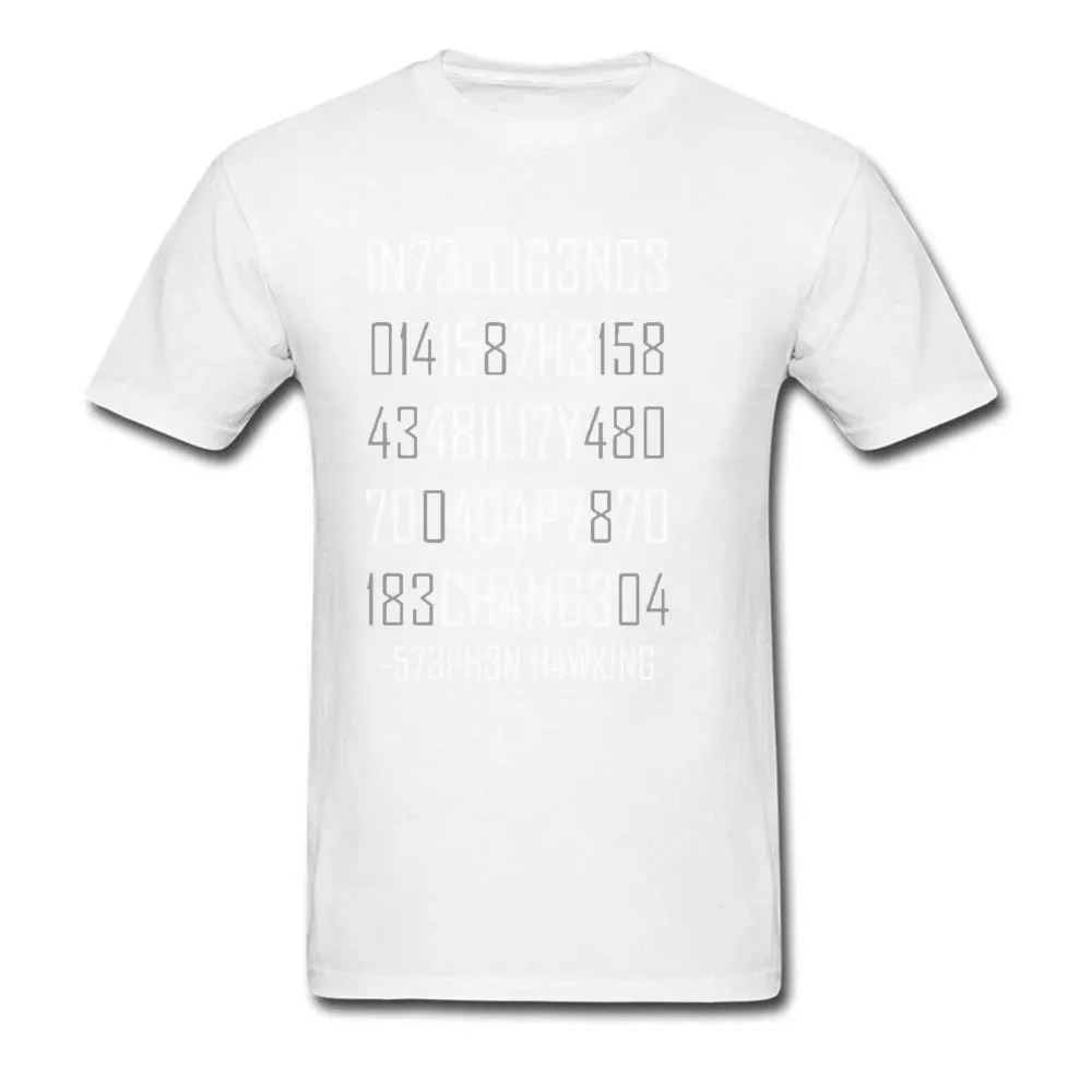 Fashionable Tops & Tees Brand Short Sleeve Men's T Shirt TpicOriginaltitle Personalized Summer Fall T Shirt O Neck Adapt-or-Die-Encoded-0619 white
