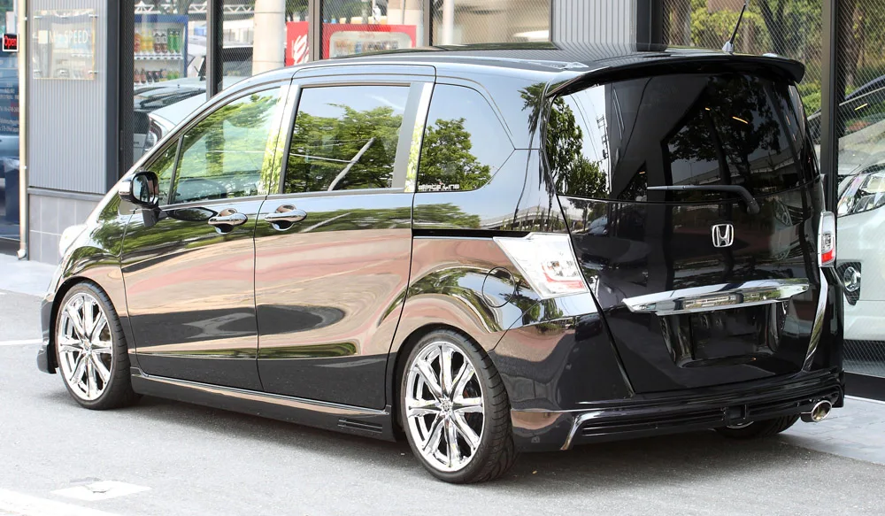 FRP MZS стиль обвес комплект для Honda Freed 11,10-14,03 GB3 4 передний/задний полуспойлер/боковая юбка(полуподтяжка) для Freed Racing