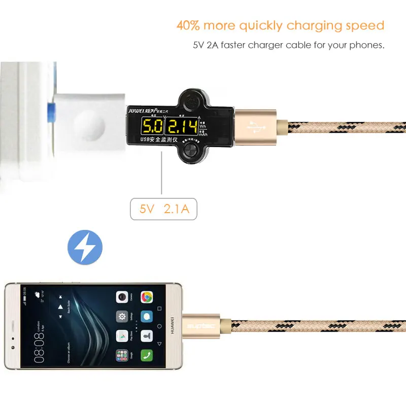 Suptec Тип USB c C Быстрый зарядный кабель данных для Samsung S8 Huawei P10 P9 Xiaomi Mi5 Mi6 mi4C