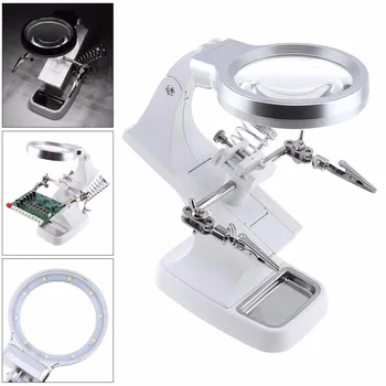 

New 3X / 4.5X USB 360 Rotation Desk-top Multifunctional Adjustable Welding Magnifier with Alligator Clip Holder Clamp