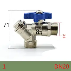 Угол клапан Латунь Висит подогревателя газа шаровой клапан с фильтром DN20