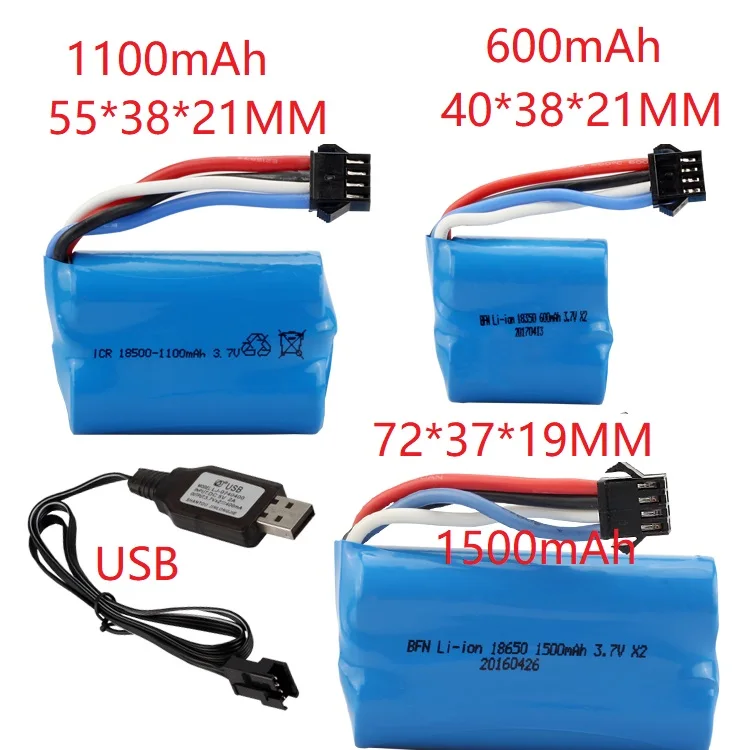 USB Аккумулятор для Huanqi HQ961 962 UDI902 UD002 R/C 7 4 В 600 мАч 1100 1500 мАч|spare parts|7.4v 1100mahrc car spare parts |