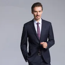 Темно-синий мужской костюм в тонкую полоску на заказ темно-синий мужской костюм в полоску однобортный мужской костюм в тонкую полоску