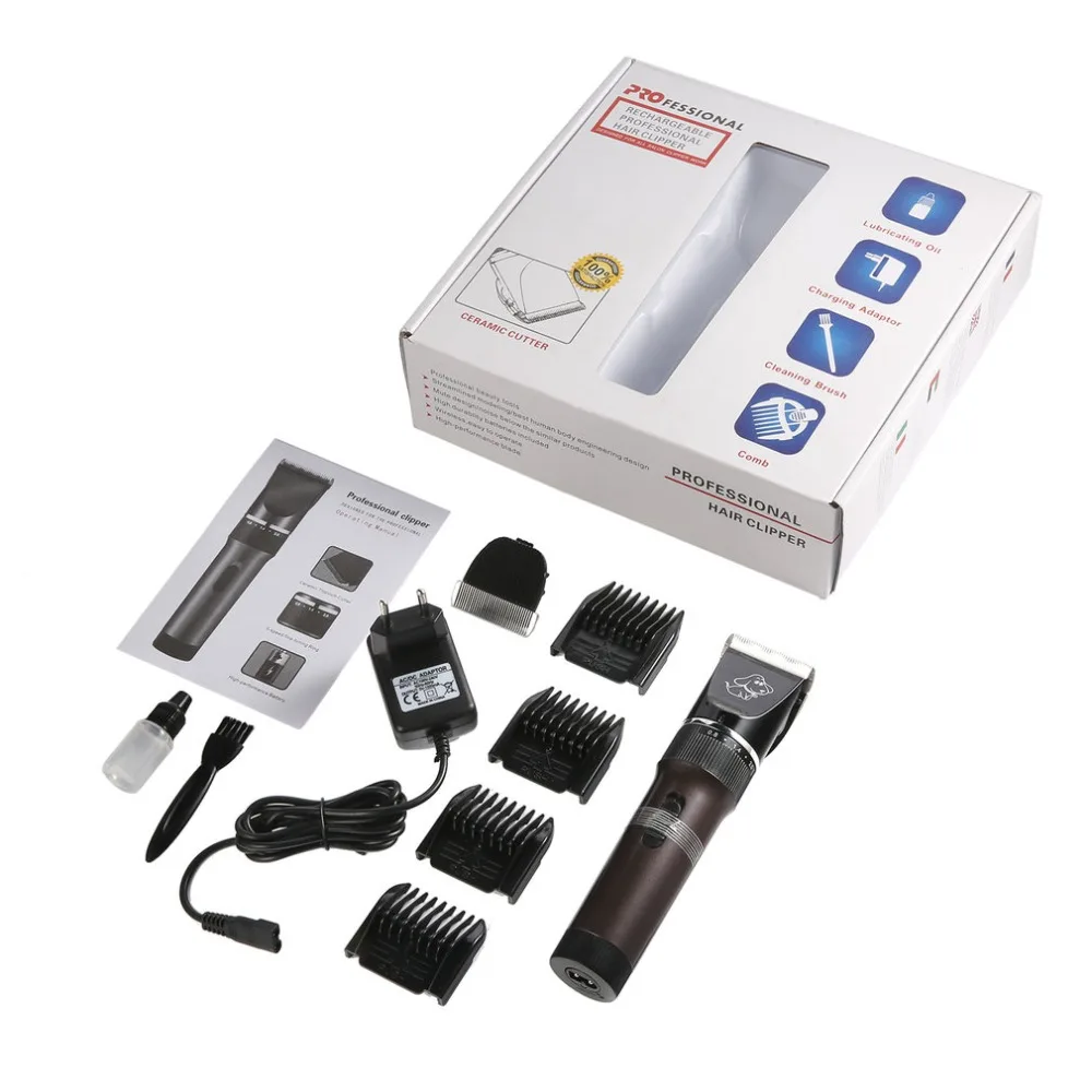 

Rechargeable Pet Dog Hair Clipper Profssional Electric Pet Grooming Clippers Dogs Cats Animals Low Noise Pet Trimmer Kit