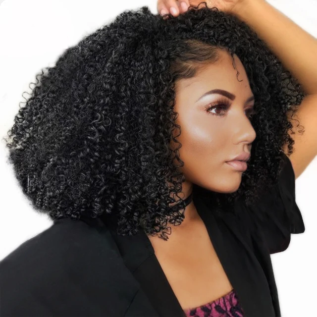 Kinky Curly Clip In Human Hair Extensions 3B 3C Brazilian Natural Hair
