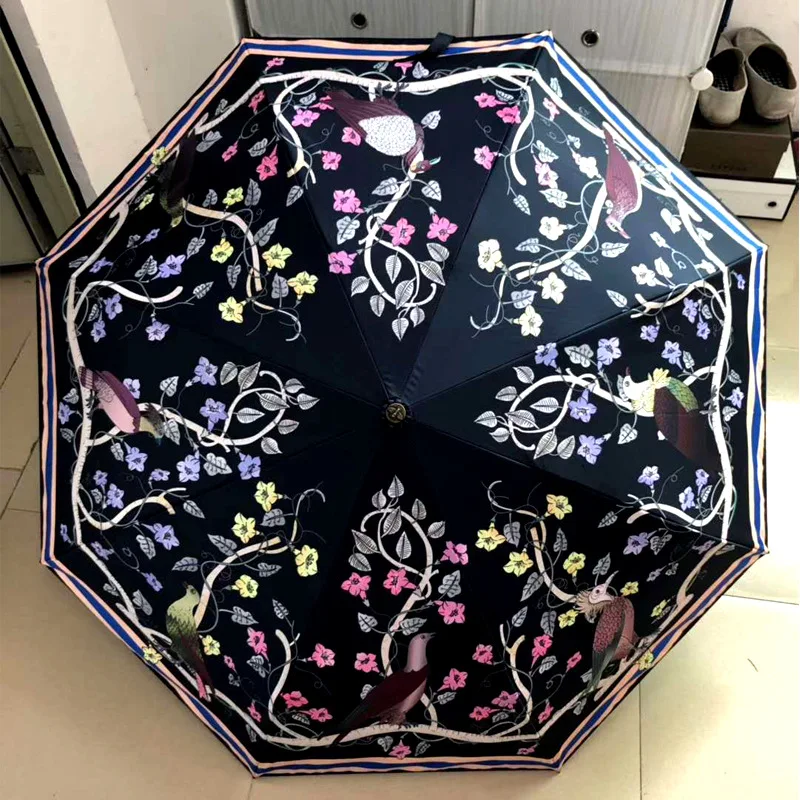 

Automatic Three-folding Brand Umbrella Rain Women Gift An-ti Sun Parasol
