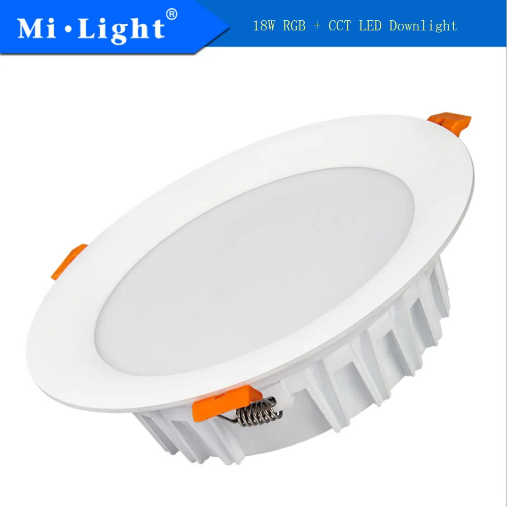 

Milight FUT065 18W RGB+CCT LED Downlight AC100-240V Led Lamp Dimmable Led light 2.4GHz Remote Control Or Sartphoto APP control