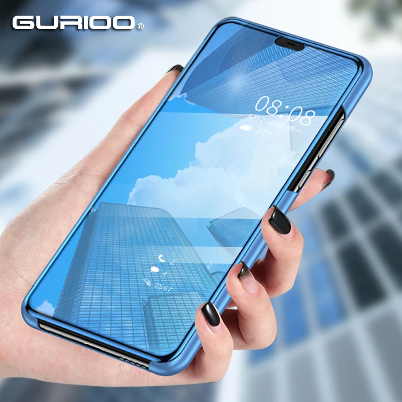 

Smart Mirror Flip Stand Case For Xiaomi Mi 6 5X 6X 8 SE Lite 9 SE 9SE Luxury Leather Clear View Cover For Mix2 Mix3 Pocophone F1
