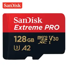 Двойной Флеш-накопитель SanDisk Extreme PRO карты памяти 256 ГБ 128 Гб 64 Гб 170 МБ/с. SDXC UHS-I микро SD карты U3 V30 TF карты Поддержка видео в формате 4K UHD