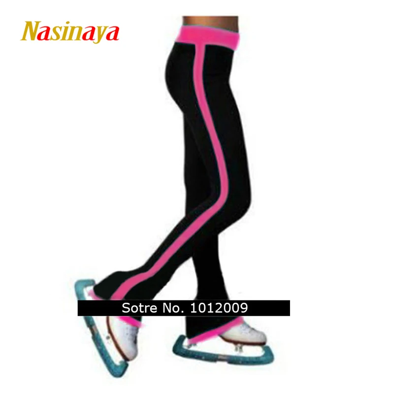 

customized clothes figure skating pants rhythmic gymnastics trousers fabric adult child girl show clothing blue side stripe