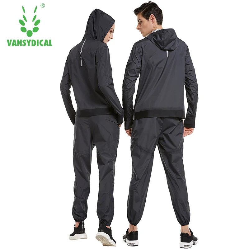 

Vansydical Running workout Jacket Pants Sweating Sports Suits Lovers Gym Clothes Set Lose Weight Slimming Jogging Hot Sweat