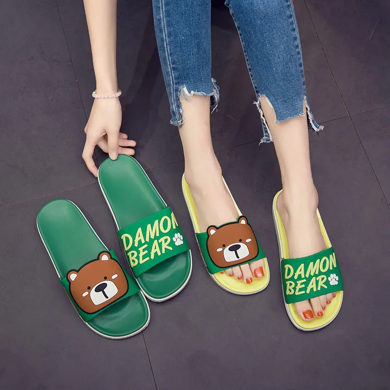 

Women Slide Sandals Slides Cartoon Bear Summer Slippers Soft Sole Sandals Damon Bear Women Shoes Ladies Flip Flops Dropshipping