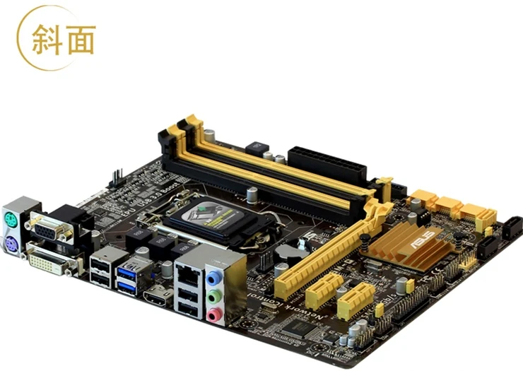 تستخدم ، لاسوس b85m الأصلي اللوحة مقبس b85 lga 1150 i3 i5 i7 e3 ddr3 hdmi dvi الصغرى atx للبيع