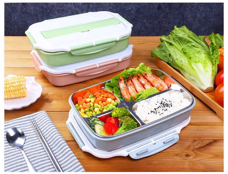 Stainless Steel Food Container Set 1000ml Lunch Box Bento Handbag Optional Leak Proof Lunch Box Inox With Chopsticks Spoon  (21)