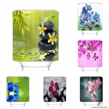 

Custom Art Cvety Orhide Ya Babochki Shower Bath Curtain Mildewproof Waterproof Polyester Various Sizes#0421-21-18