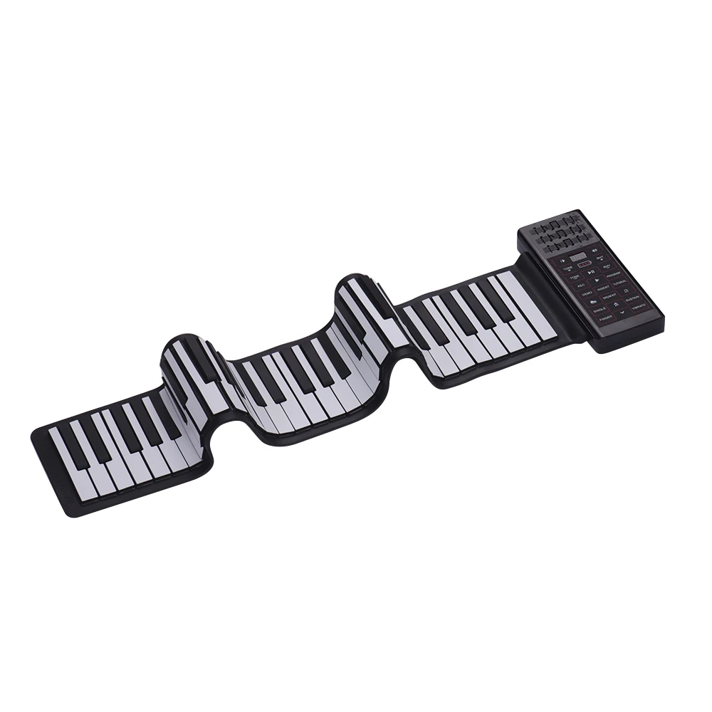 Многофункциональное портативное электрическое 61 клавишное рулонное пианино гибкое Силиконовое пианино клавиатура Встроенный динамик литиевая батарея