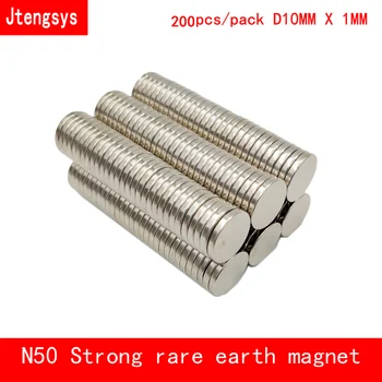 

wholesale 200PCS 10 mm x 1mm N50 Magnetic Materials Neodymium Magnet Mini Small Round Disc N50 Magnet Home Decorations Fridge
