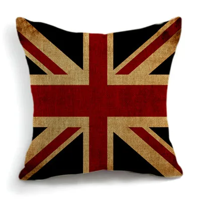 Высококачественный Хлопковый чехол для подушки, британский Британский венгерский американский флаг, наволочка для дивана, домашний декор, роскошные принтованные бежевые товары - Цвет: 10