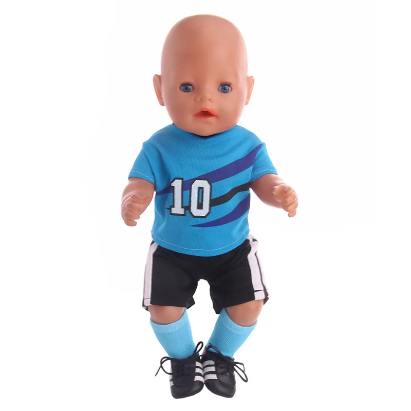 Одежда для кукол синяя одежда для футбола костюм подходит для 43 см новые zaps аксессуары для кукол игрушка подарок(без носков и обуви