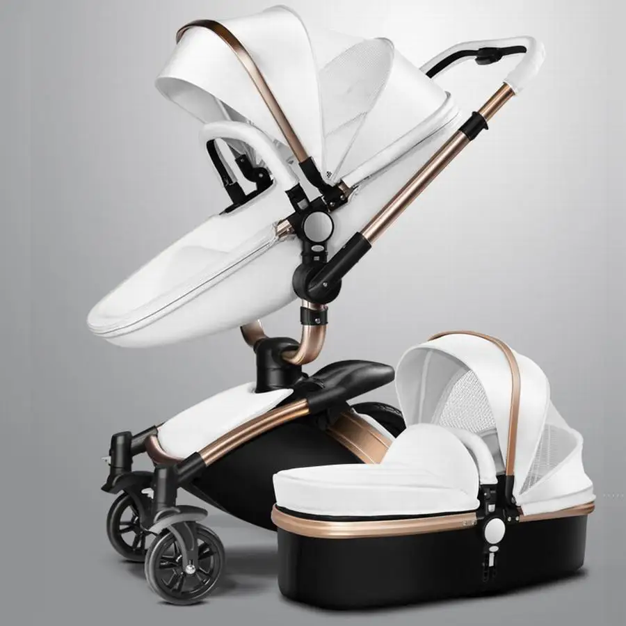 New fashion pram Stroller for baby stroller leather two way bb car