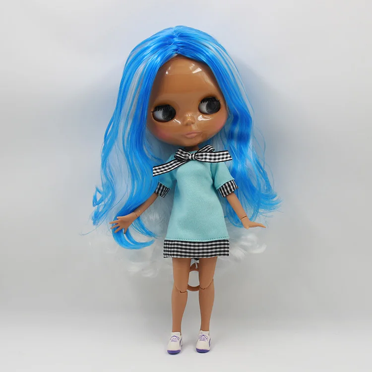 

Free shipping Nude Doll For Series No. 230BL1366208 Blue mix wihte hair nobangs SuitableForDIY Change BJDToyForGirl