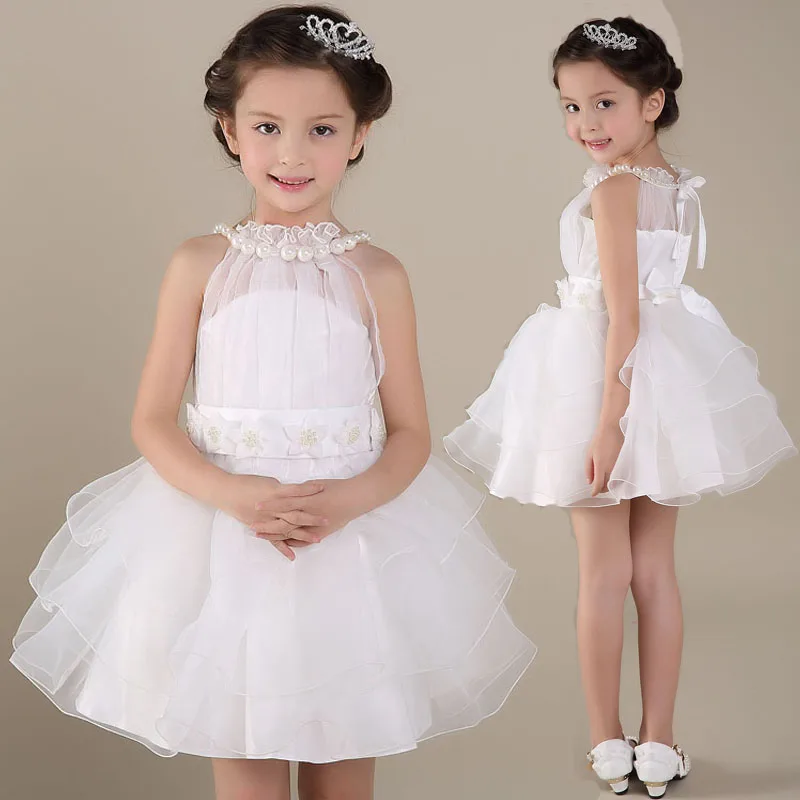 Белоснежные свадебные платья для девочек, детские платья-пачки принцессы, летние платья для маленьких девочек, Pegeant, праздничный костюм, От 1 до 10 лет