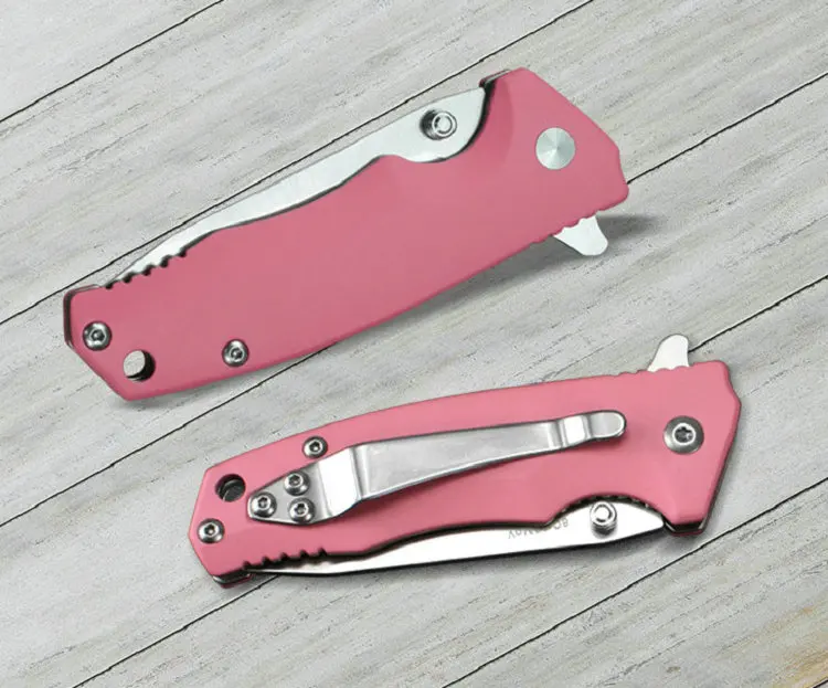 ENLAN EW106 Small Folding Knife 8Cr13mov Steel,Pink G10 Handle,58Hrc Survival Hunt Camping Tool Girl gift Knife Tactical Knives