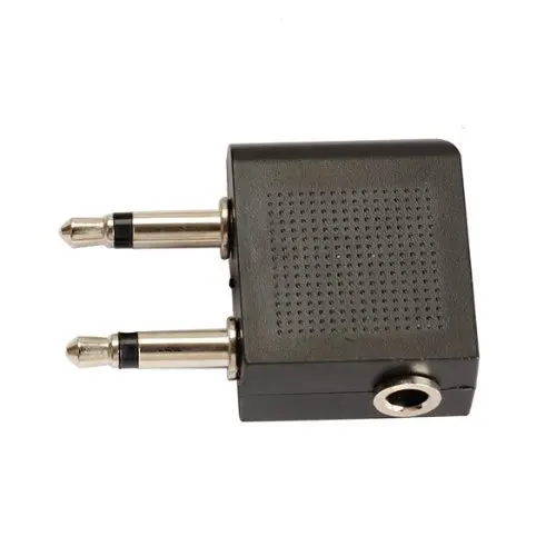 50pcs Airplane Air Plane 3 5mm Airplane Airline Headphone Stereo Audio Converter Travel Jack Plug Splitter Adapter