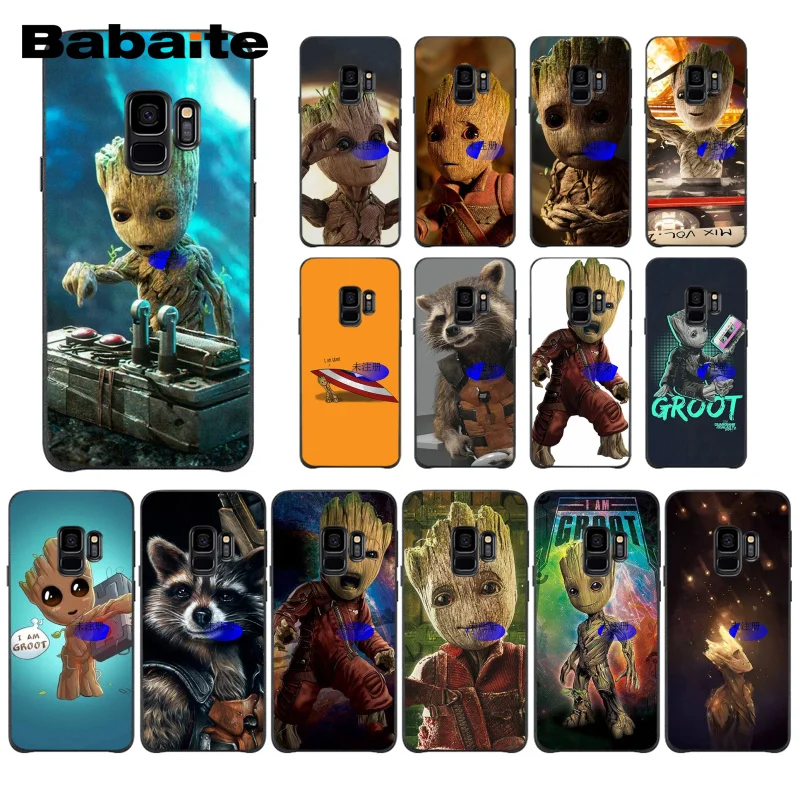 

Babaite Guardian Rocket Raccoon Groot Treeman Phone Case Shell for Samsung Galaxy S9 plus S7 edge S10 Plus S10E S10lite S8 plus