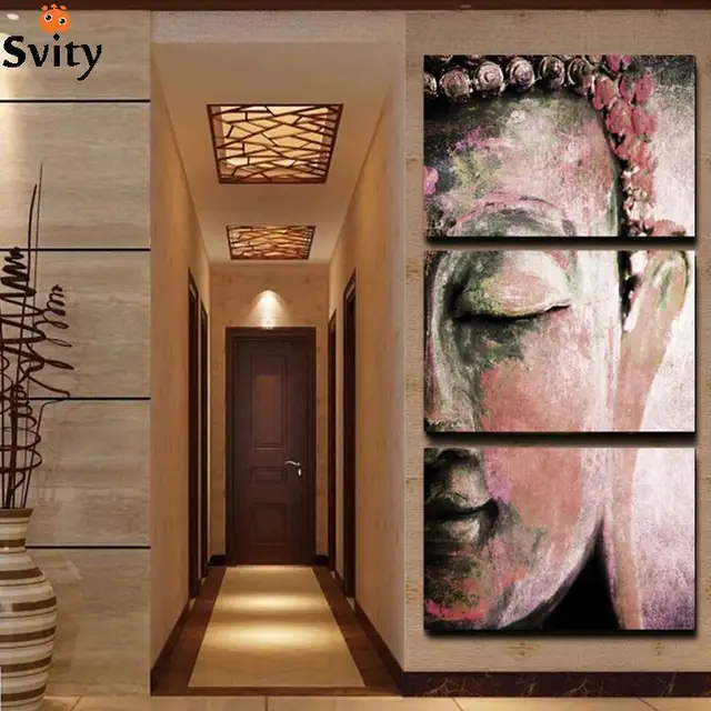 No Frame 3pcs Abstract Buddha Wall Art Paintings Home Decor For No Frame 3pcs Abstract Buddha Wall Art Paintings Home Decor For Living Room Oil Painting Picture