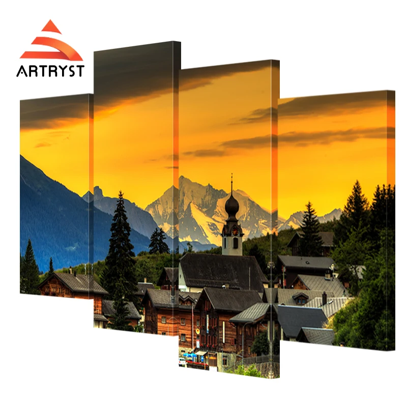 Artryst 4 шт. современного домашнего декора пейзаж холст живопись bridgeten картины