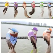 12 шт. декоративная поддельная птица МОДЕЛЬ искусственный перо Perched поддельная птица s Рождественская елка бонсай для сада и дома Декор