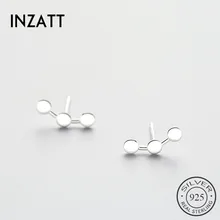 INZATT, настоящее 925 пробы, серебряные, сладкие, сердце, овальные серьги-гвоздики,, модные ювелирные украшения, аксессуары, подарки для женщин, вечерние, Bijoux