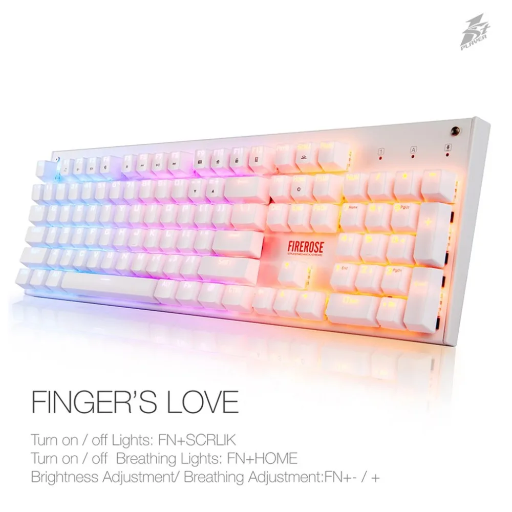 

1ST Player Firerose MK3 Mechanical Gaming Keyboard with USB Floating Switch Powered for Game Computer Desktop Laptop