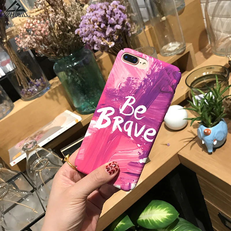 Lizardhill Fashion Hard Matte plastic Phone Case For iPhone 6 6S 7 8 plus coque for iphone x cover Funda Art Oil Painting Letter |
