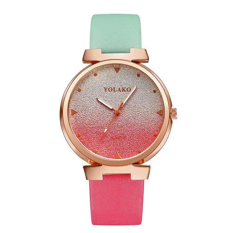 

2019 Direct Selling Wih Fast-selling Full-blown Two-color Watchband Watch, Star Face Female Quartz Fashion Gradual Change Watch