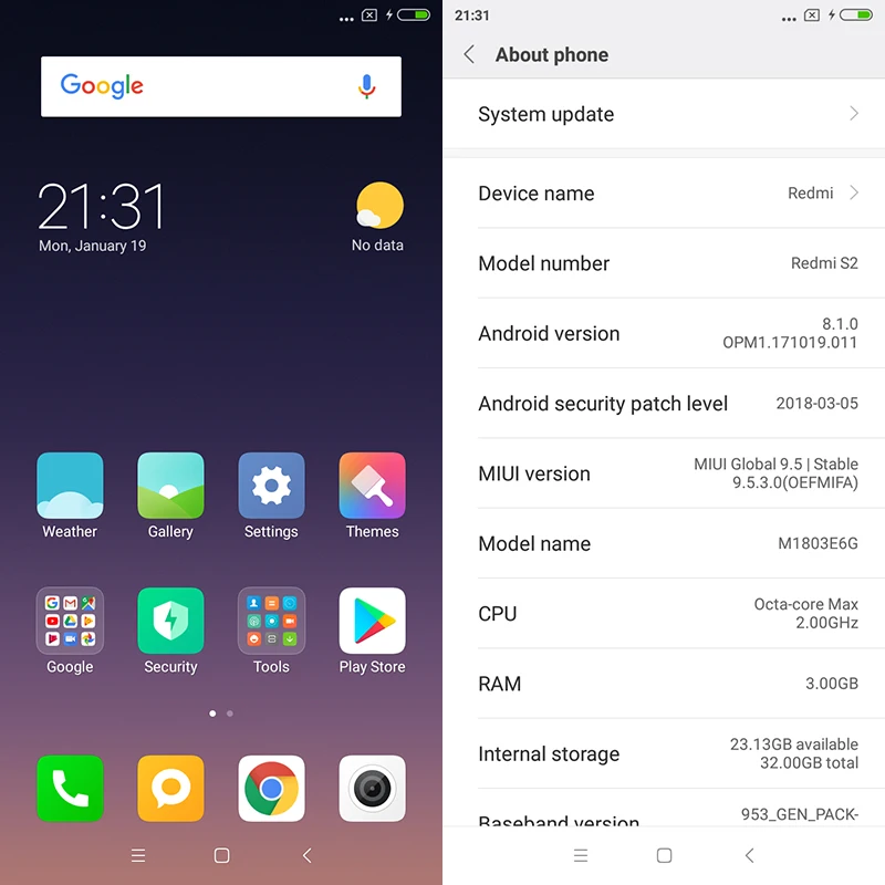 Глобальная версия Xiaomi Redmi S2 3 ГБ 32 Snapdragon 625 5 99 &quot18:9 полный Экран Android 8 1 16MP
