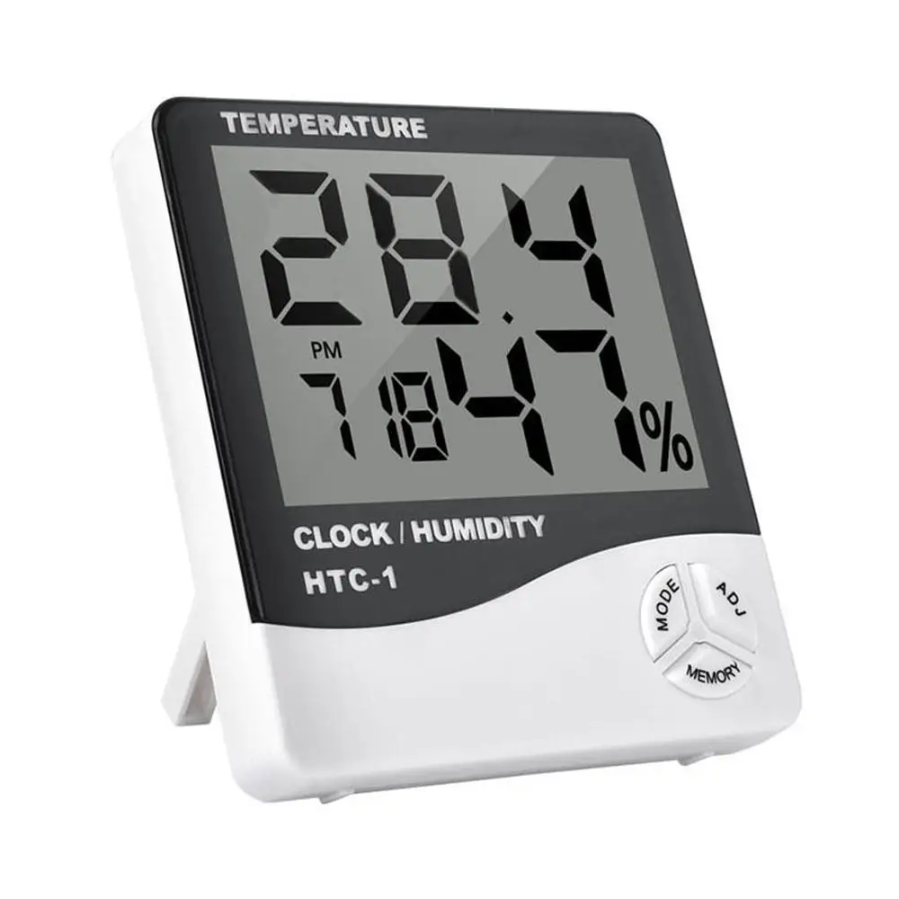 

Digital Black & White Humidity Thermometer Durable Room Temperature Meter Multi Function Indoor Hygrometer Household